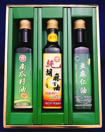 禮盒組合(南瓜籽油+純胡麻油+亞麻籽油)/每瓶250ML